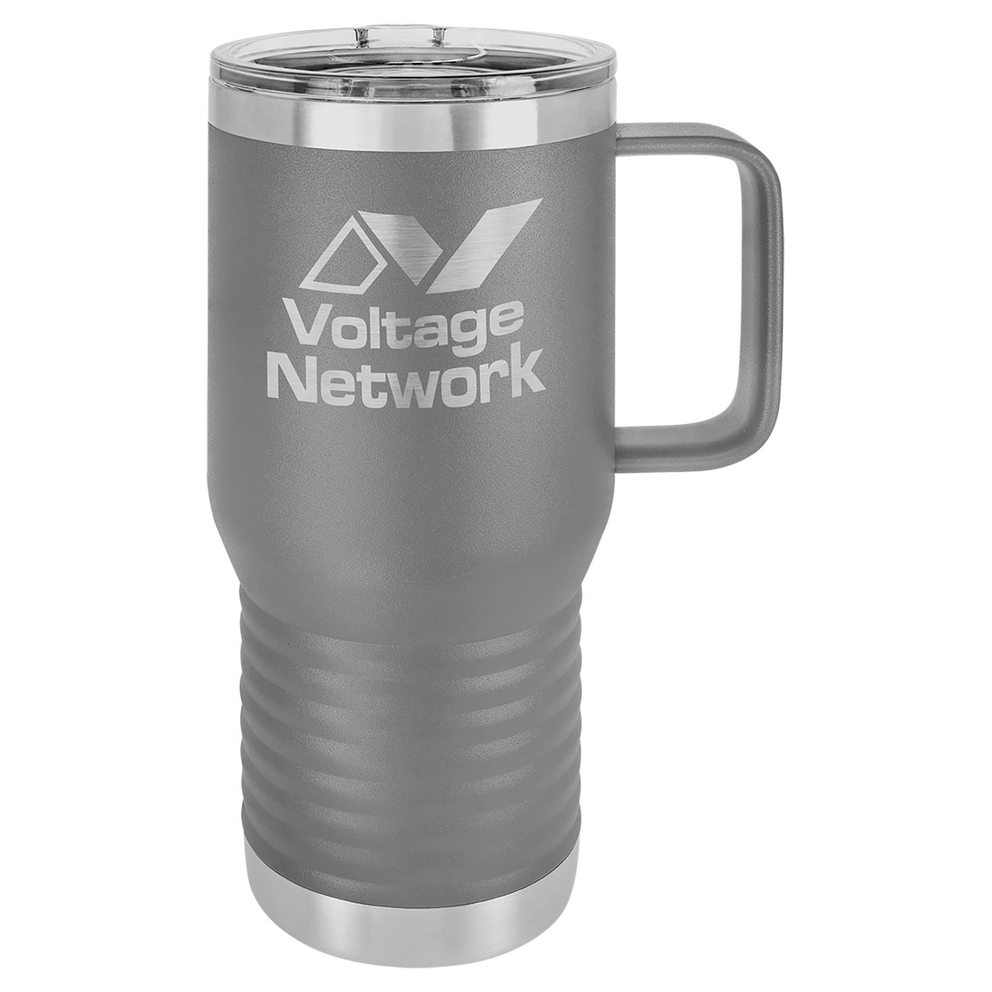 20 oz. Custom Engraved Vacuum Insulated Travel Mug with Slider Lid